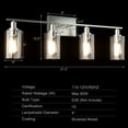 thumbnail image 2 of Patiojoy Bathroom Vanity Light Modern Wall 4-Light  Sconce Fixtures With Clear Glass Shade, 2 of 6