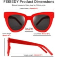 Feisedy Retro Cat Eye Sunglasses Women Men Vintage Square Cateye Uv400