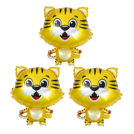 

3pcs Cartoon Tiger Balloons Kids Toys Animal Theme Birthday Party Decorations