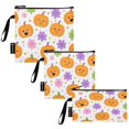 thumbnail image 2 of 3 Size Reusable Food Storage Bags Set Airtight Zipper Closure Lunch Snacks Travel Organizer Smiling Pumpkins and Flowers, 2 of 8