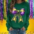 thumbnail image 1 of Xuyuer Women's Carnival Printed Long Sleeved Round Neck Mardi Gras Sweatshirt Carnival Outfits Women Carnival Sweatshirts Fat Tuesday Fashionable Pullover Tops, 1 of 6