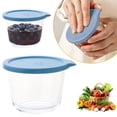 thumbnail image 5 of Small Food Storage Container,Glass Bowls with Airtight Lids,Airtight Leak Proof,Stackable Custard Cups Prep Bouillon Cups and Mixing Bowls For Dips Candy Dessert,Microwave Safe(Blue 11x7cm), 5 of 5