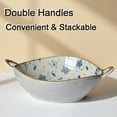 thumbnail image 5 of Decorative Serving Bowl - 24oz Ceramic Soup Bowl with Handle Ramen Bowl for Salad,Pasta,Cereal,700ML Porcelain Stoneware Kitchen Dish, 5 of 8