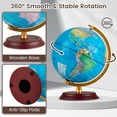 thumbnail image 4 of Gymax 8 Inch Illuminated World Globe Night Light up Globe Lamp Wooden Stand & HD Map Blue, 4 of 10