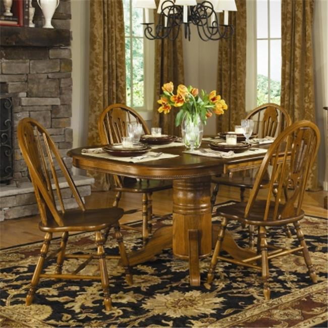 Brooks Furniture 2426014 Square Round Pedestal Table, Legacy Oak 42