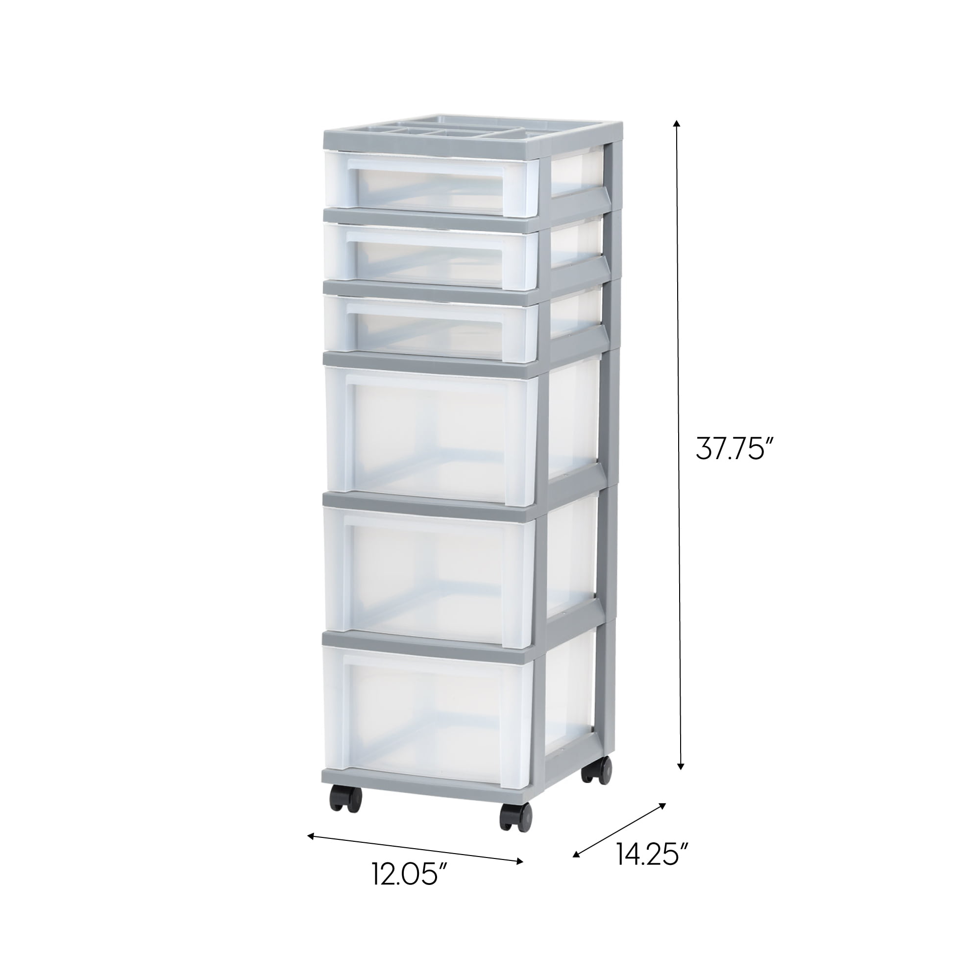 Storage Drawer Cart with Organizer Top - 7 Drawer