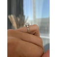 thumbnail image 5 of 2.00Ct Emerald Cut Moissanite Engagement Ring, Round & Pear Side Stones, 18K White Gold, US 4, 5 of 7