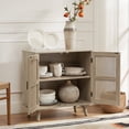 thumbnail image 2 of Tina's Home Boho 31" Rattan 2 Doors Sideboard with 1 shelf, Wooden Storage Cabinet Credenzas Buffet Home Acorn, 2 of 7