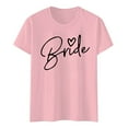 thumbnail image 4 of Wangmeiwg Women's Casual Fashion Letter Print Short Sleeve Round Neck T Shirt Versatile Tee for and Weekend Breathable Blend Top Classic Round Neck Design Pink L, 4 of 4