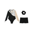 thumbnail image 6 of iiniim Kids Girls Gymnastics Bodysuit with Shorts Set Ballet Dance Leotard Matching Hair Scrunchie Tank Unitards A Silver 8, 6 of 7