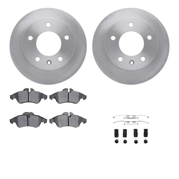 Dynamic Friction Company Front Brake Rotors with 5000 Advanced Brake Pads includes Hardware 6512-40253