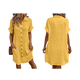 thumbnail image 3 of Vestido Túnica Holgado Informal de Verano para Mujer, de Algodón y , con Botones, Escote en V, Corta, Color Amarillo, Talla M, 3 of 7