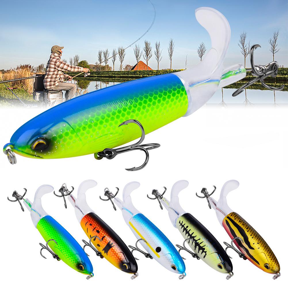 1PCS Whopper Popper Fishing Lures Topwater Rotating Tail Pencil Baits ...