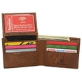 thumbnail image 3 of Real Genuine Leather RFID Blocking Wallets Mens Wallet Bifold Classic Engraved Logos, 3 of 60