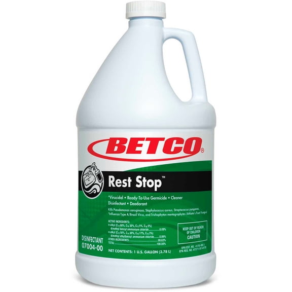 Betco Rest Stop Acid Free Restroom Disinfectant,4/CS -Gallon Bottle,Floral Fresh,Blue - 700400