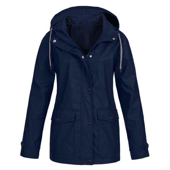 Aboser Plus Size Rain Jacket Women Lightweight Waterproof Hooded Raincoat Windproof Active Outdoor Coats for Travel Hiking