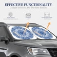 thumbnail image 4 of Honeii Blue Watercolor Print Foldable Car Sun Shade for Windshield, 2-Piece UV Protection Shade, Protects Car Interior, Ideal for Cars, Trucks, SUVs-Small, 4 of 6