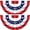 3x6FT,2 Pack, variant on 8 Pack USA Pleated Bunting Fan Flags, 1.5x3 Ft Patriotic Half Fan Banner American Flag Decoration Bunting for Outside Red White and Blue Decor Independence Day Memorial Day 4th of july Decorations