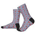 thumbnail image 2 of KLL Starfish Navy Blue Stripe Print Cool Socks Men's Women's Crew Socks Funny Crazy Novelty Stockings, 2 of 7
