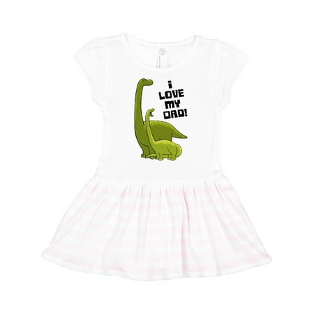 

Inktastic I Love my Dad with Baby and Daddy Brontosauruses Gift Toddler Girl Dress