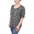 thumbnail image 2 of NY Collection Petite Short Sleeve Balloon Sleeve Top, 2 of 4