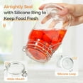 thumbnail image 5 of Set of 3 Airtight Glass Canister with Lids 50oz Clear Food Storage Jars Square, Kitchen & Pantry Organization Food Storage Container for Canning, Sugar, Flour, Pasta, Candy, Cereal, Coffee, 5 of 9
