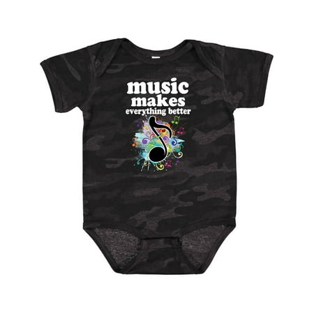 

Inktastic Music Makes Everything Better Gift Baby Girl Bodysuit