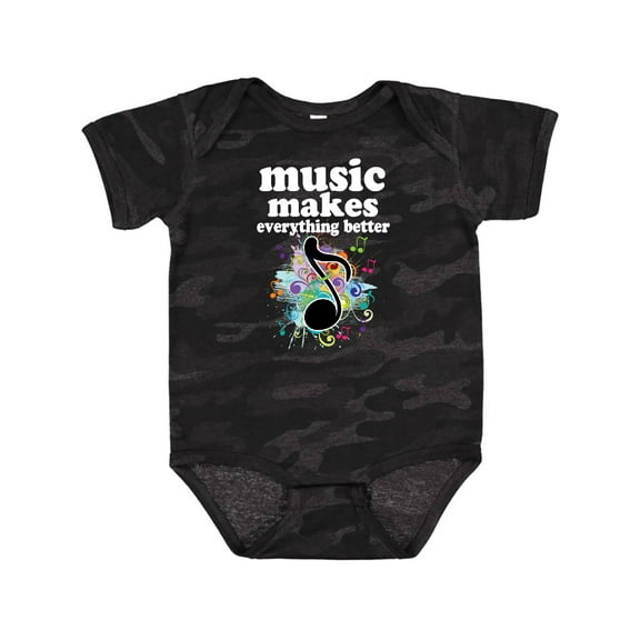 Inktastic Music Makes Everything Better Girls Baby Bodysuit