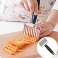 thumbnail image 4 of Couteau à Trancher les Pommes de Terre, Couteau Ondulé en Acier Inoxydable pour Coupe-Frites, 4 of 5