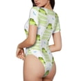 thumbnail image 3 of Gaeub Frogs And Dragonflies Women'S Short Sleeve One Piece Swimsuit Sexy High-Waisted Bodysuit For Swimming, Beach, Sports - X-Large, 3 of 9