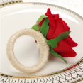 thumbnail image 3 of 6 Pcs Artificial Flower Napkin Rings for Valentine Day Wedding Dinner Party, 3 of 7