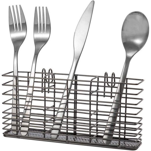 Stainless Steel Utensil Drying Rack Basket Holder Cutlery Utensil