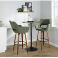 thumbnail image 2 of Mustang 30" Fixed-Height Barstool Set of 2, Bar Stools Swivel, Bar Chairs, Swivel Bar Stools Set of 2 with Back, Bar Stools for Kitchen Island (Green Fabric), 2 of 6