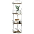 thumbnail image 1 of Esquinero Para Baño Estante Organizador Mueble Para Baño 4 Niveles Metalico Blanco Madera Acacia, 1 of 12