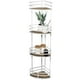 thumbnail image 1 of Esquinero Para Baño Estante Organizador Mueble Para Baño 4 Niveles Metalico Blanco Madera Acacia, 1 of 12