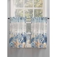 thumbnail image 5 of Blue Starfish Coastal Bathroom Window Curtain, Eucalyptus Summer Nautical Shell Vintage Light Filtering Coffee Kitchen Curtains, Bedroom Living Room Curtains 2 Panel 84"x54", 5 of 6