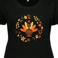 thumbnail image 4 of Inktastic Thanksgiving Turkey Fall Holiday Wreath Women's Plus Size T-Shirt, 4 of 5