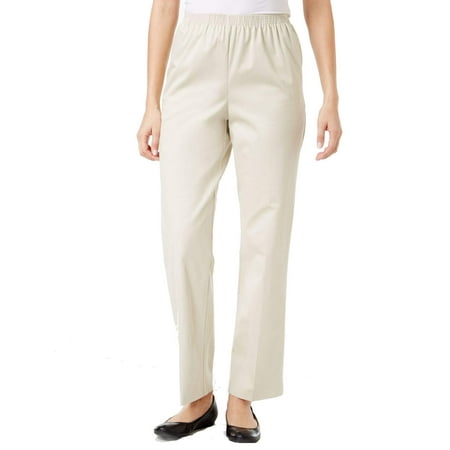 Alfred Dunner Womens Proportioned Short Twill PantPants