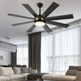 thumbnail image 4 of Dextrus 60 inch Modern Black Ceiling Fan with Light and Remote, DC Fanlight for Livingroom, Bedroom, 8 Blades, Reverse Airflow,6 Speeds, 3 Color Temperatures - Black & Gold, 4 of 14