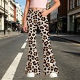 thumbnail image 2 of Kids Girls School Uniform Flare Pants Dress Bottoms Leopard Lightweight Kids Pants Girls Trousers 5-6T, 2 of 6