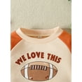 thumbnail image 4 of Seyurigaoka Infant Baby Girls Boys Romper Tops Letter Rugby Print Contrast Color Jumpsuits Long Sleeve Round Neck Bodysuits, 4 of 9