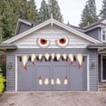 thumbnail image 1 of Decoración de cara de monstruo de Halloween al aire libre, colmillos de ojos grandes arcos de decoración de puerta de garaje de Halloween Do Feliz Sencillez, 1 of 5