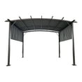 thumbnail image 2 of Perfect Garden 12' L x 9' W Outdoor Patio Steel Frame Pergola with Retractable Canopy Shade, Color Grey, 2 of 5