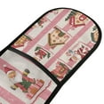 thumbnail image 4 of Yayeee Double Oven Mitt Kitchen Heat Resistant Baking 35" x7" Quilted Glove, Green Christmas Houses, 4 of 6