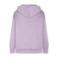 thumbnail image 5 of Fznquz Plain Women’S Blouses 2025 Crewneck Hoodie Purple Casual Pullover Fall Women's Clothing, 5 of 6