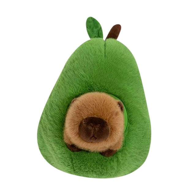 QualitChoice Creative Capybara Plush Toy Adorable Avocado Stuffed Animal Gift For Kids Unique Bedroom Decor