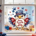 thumbnail image 2 of SLYNSHome 4th of July Eagle Window Clings Cute Patriotic American Flag Eagle Memorial Day Stickers Decal USA Memorial Day Veterans Day Home Kitchen Decor, 2 of 8