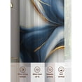 thumbnail image 6 of Marble Texture Sheer Curtains 96 Inches Long 2 Panels Modern Golden Blue Fluid Art Light Filtering Semi Sheer Window Curtains Drapes for Bedroom Living Room 52"x96", 6 of 7