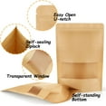 thumbnail image 3 of czcpp-Kraft Paper Zipper Pouch Bags with Window, 100 Pcs Kraft Stand Up Pouches Zip Lock Food Storage Bags for Packaging Products, Reusable, Sealable, Heat-Sealable (Brown, 7.9 x 11.8 inch), 3 of 4
