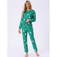 thumbnail image 2 of DARING DIVA Women's 2 Pcs Pajama Sets Kint Sweatshirt Sleepwear Green Star M, 2 of 6